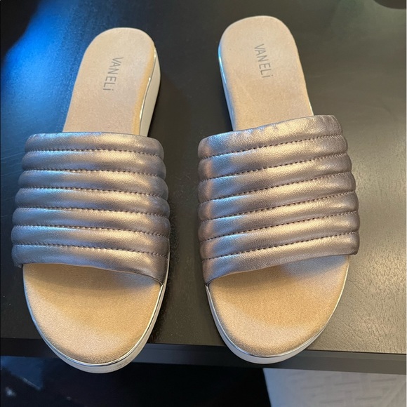 Like new metallic slides in size 11 narrow. - Picture 1 of 3